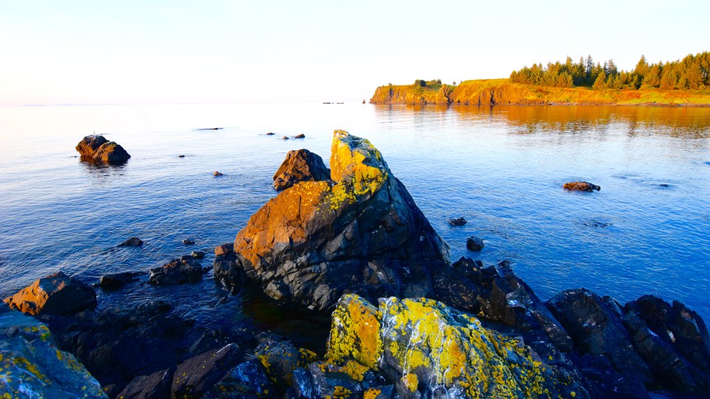 Mother Nature is the artist of this colorful seascape on the shores of Kodiak Island, Alaska.