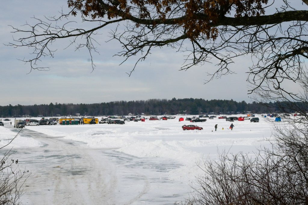 Ice Fishing on Clam Lake, Wisconsin