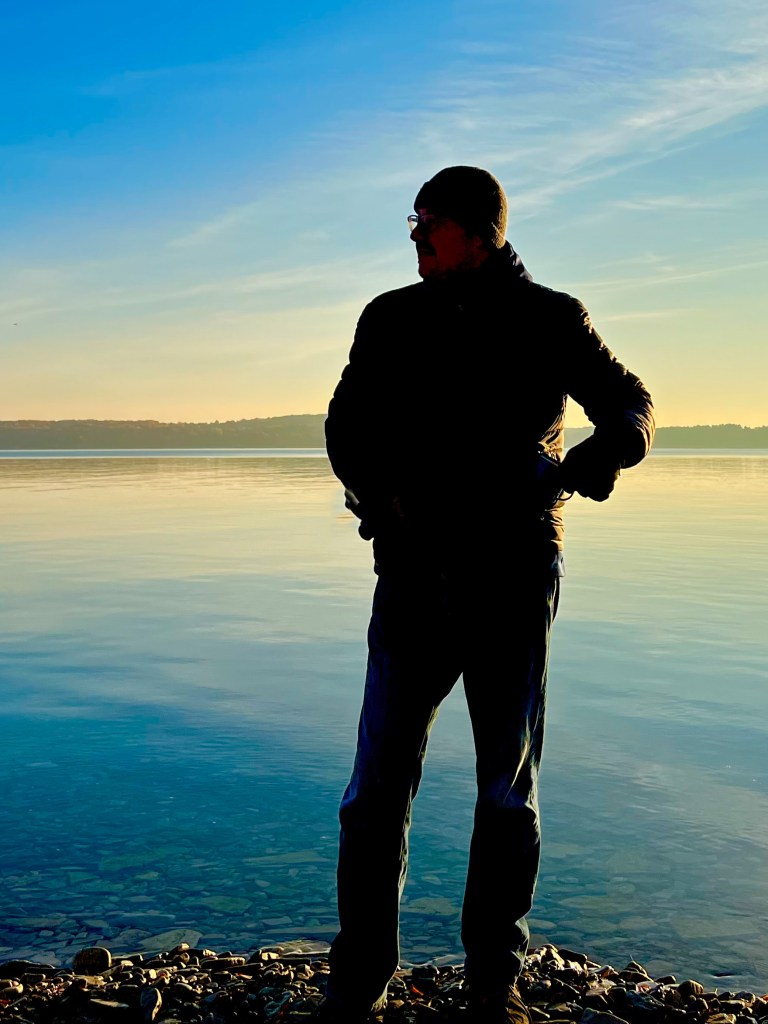 Gary Donaldson on the shore of Lake Michigan