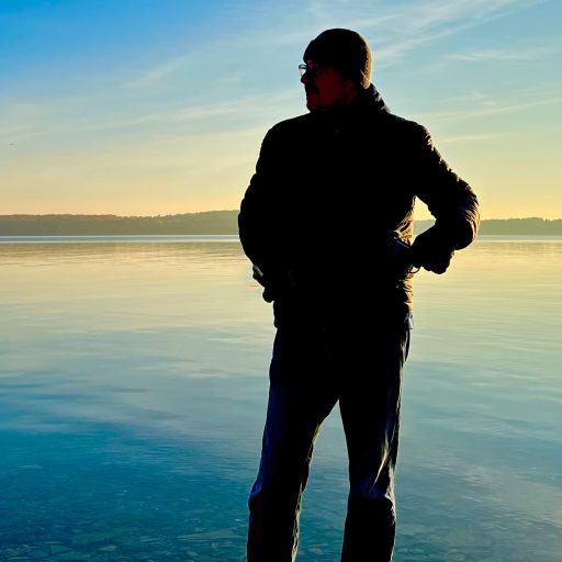 Gary Donaldson on the shore of Lake Michigan