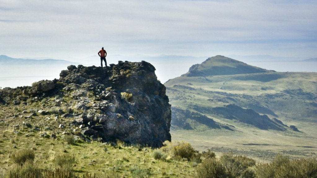 The author taking in the vista on Antelope Island, Great Salt Lake