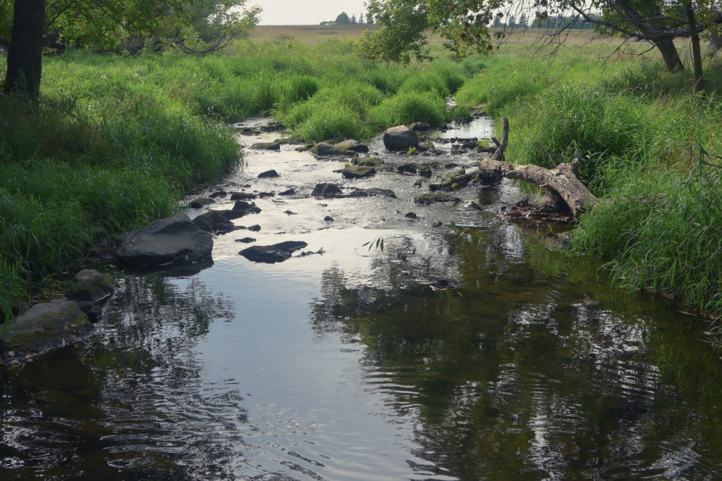 Pipestone creek flows melodically through the prairies of Pipestone National Monument 