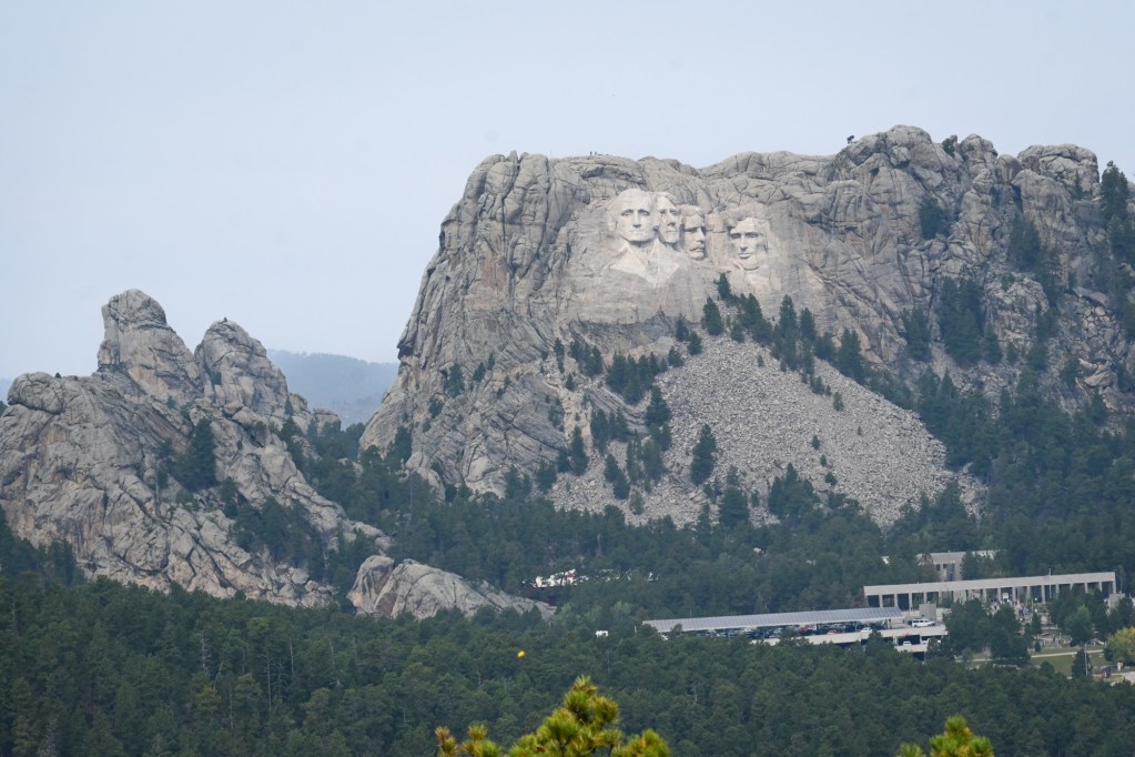 Mount Rushmore rises from the same 1.7 billion-year-old granite peaks in Custer State Park.