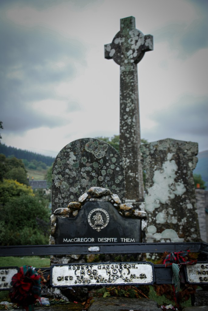 The gravesite and headstone for Robert MacGregor, also known as, Rob Roy